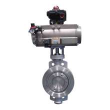 D673气动对夹式硬密封蝶阀