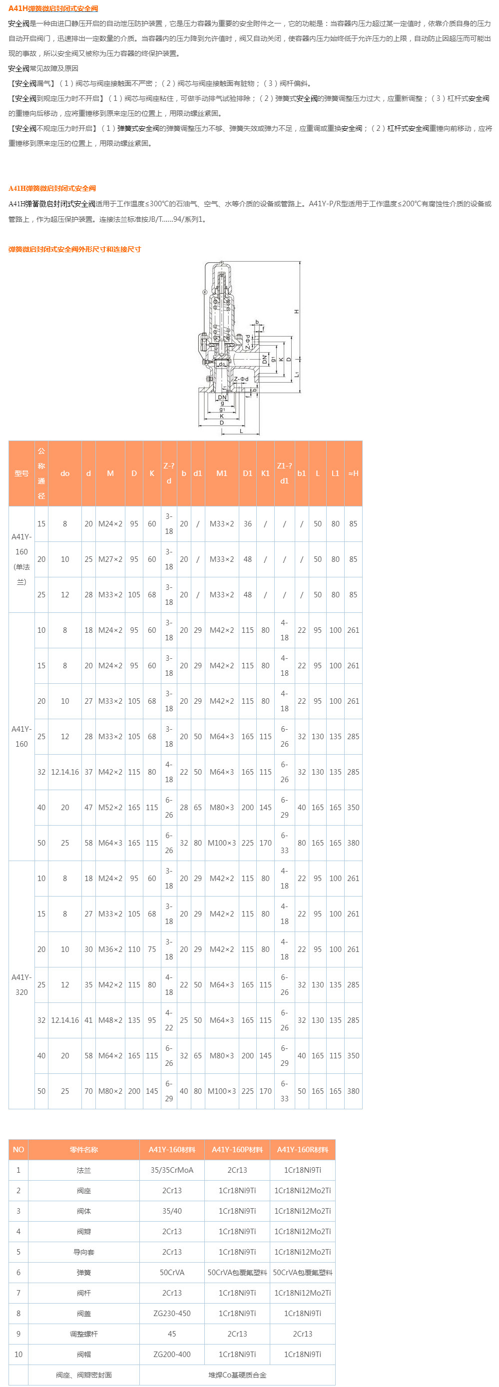A41H弹簧微启封闭式安全阀