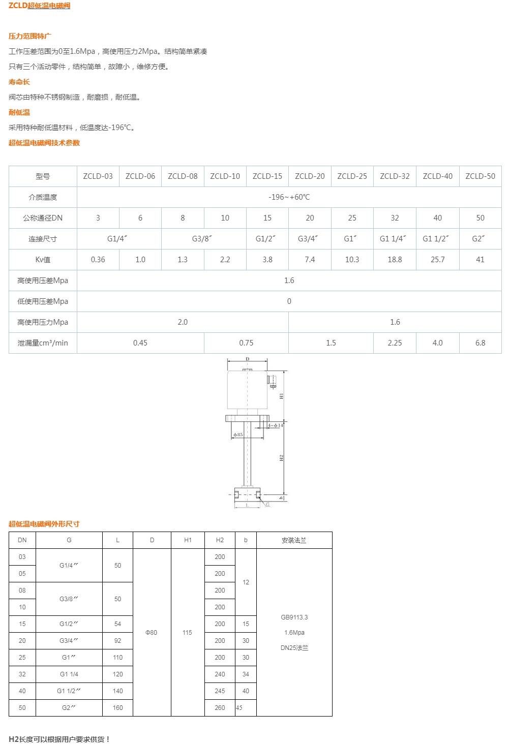 ZCLD超低温电磁阀