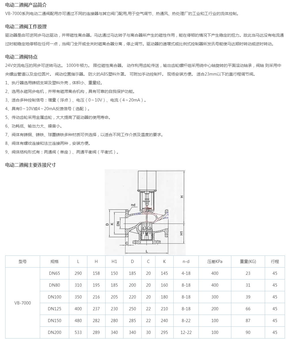 VB-7000系列电动二通阀