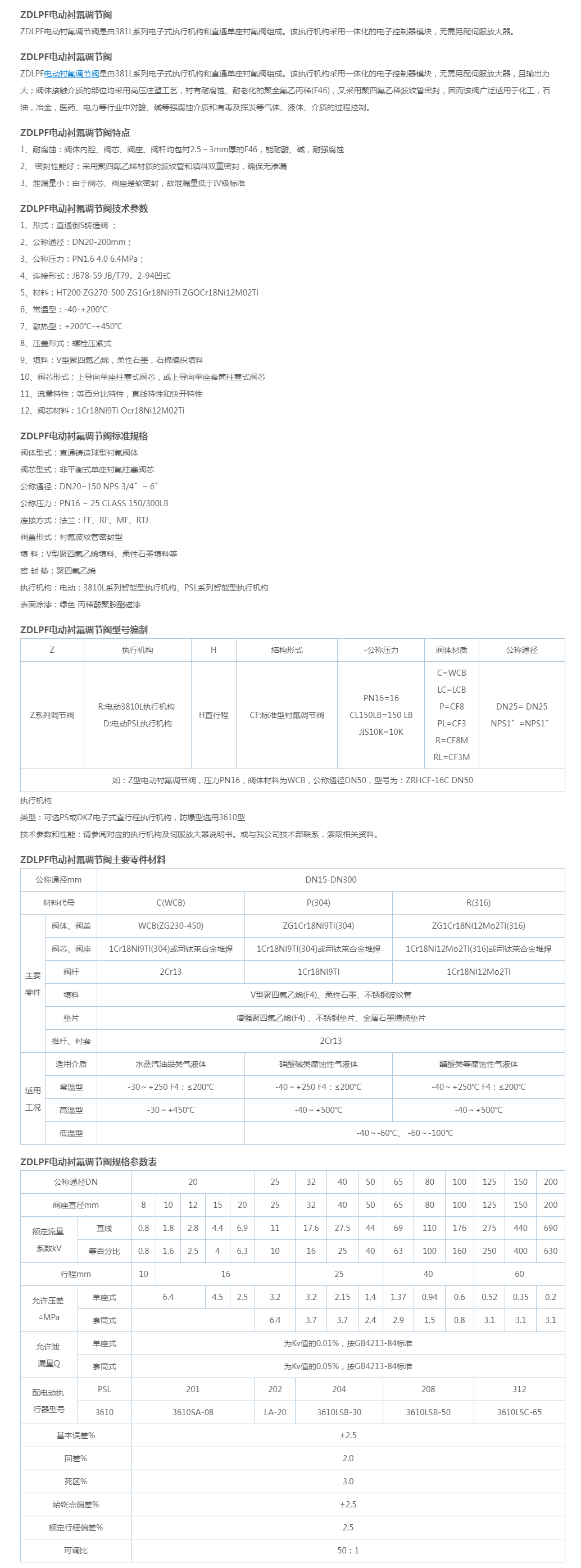 ZDLPF电动衬氟调节阀