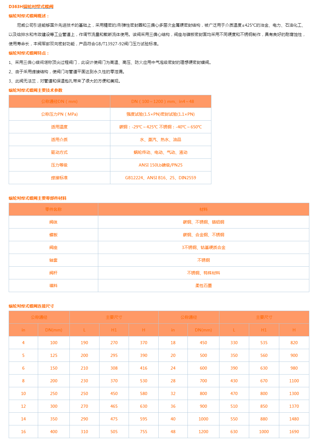 D363H蜗轮对悍式蝶阀