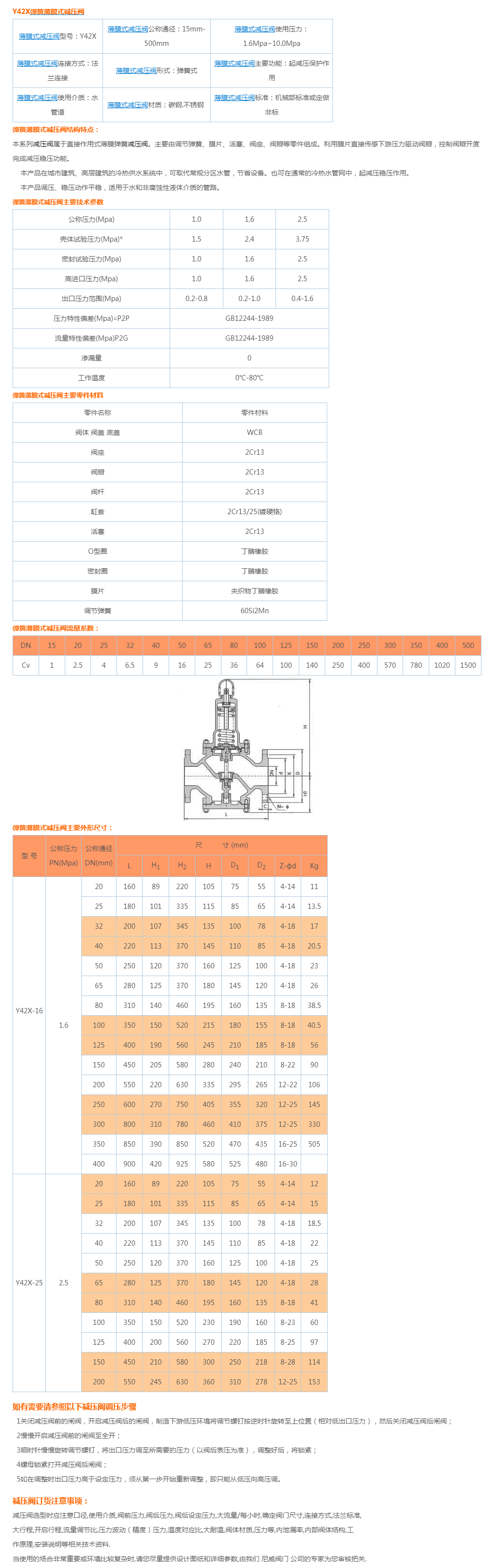 Y42X弹簧薄膜式减压阀