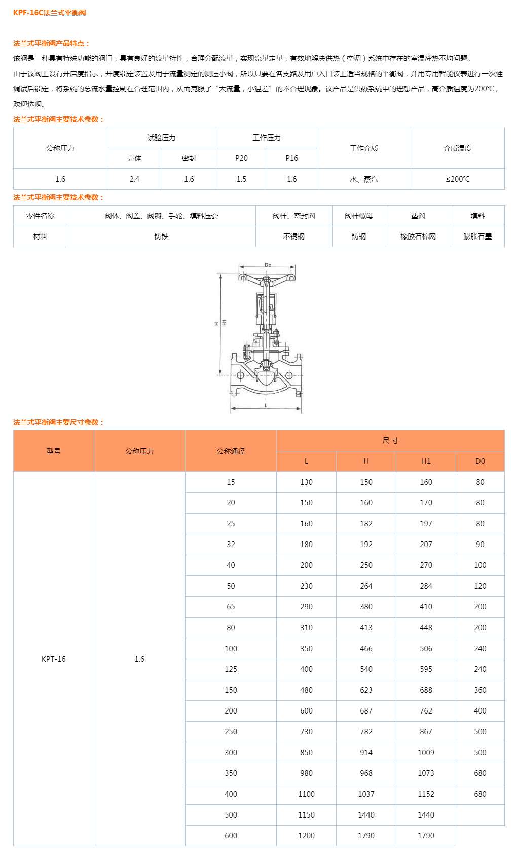 KPF-16C法兰式平衡阀