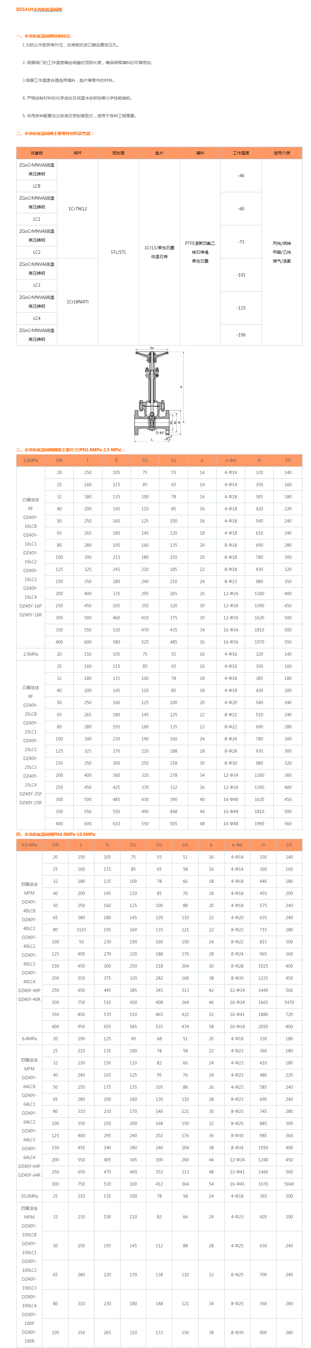 DZ541H伞齿轮低温闸阀