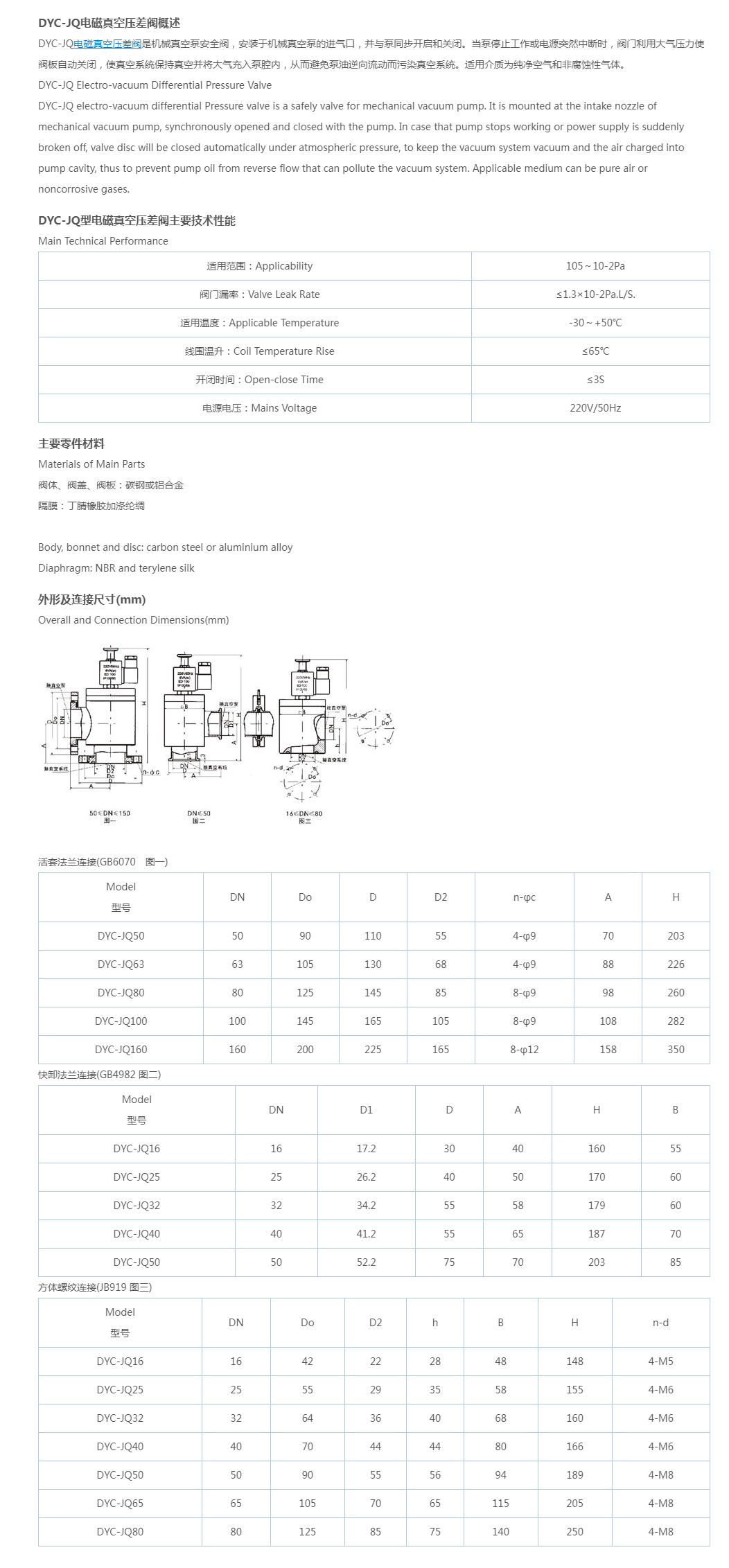 DYC-JQ电磁真空压差阀