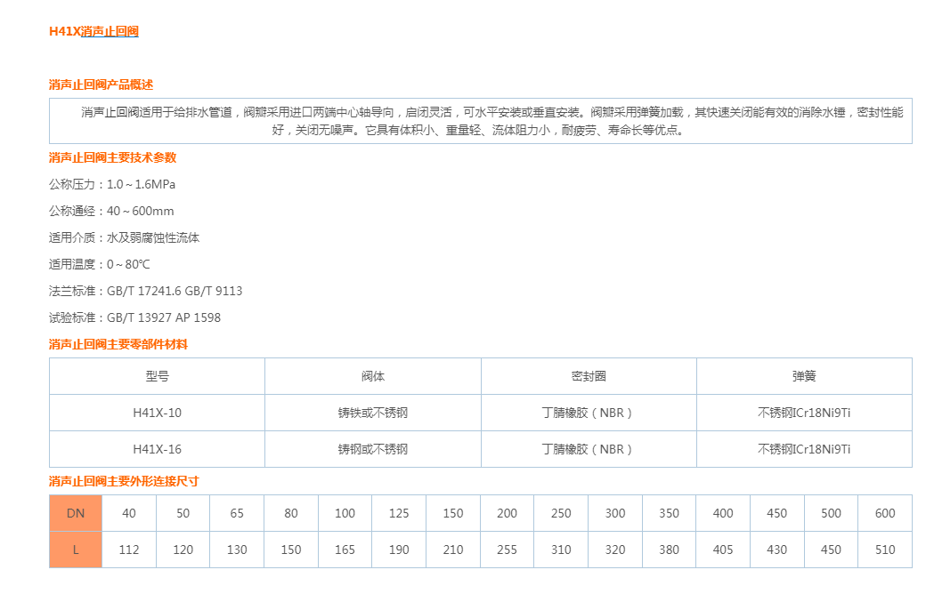 H41X铜芯消声止回阀